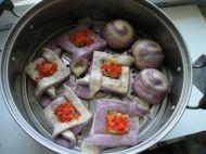 千层紫薯双色鲜肉饼