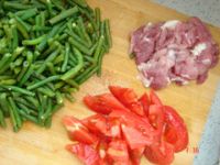 猪肉炒西红柿豆角