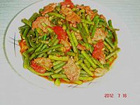 猪肉炒西红柿豆角