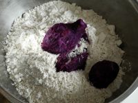 紫薯绿茶双色刀切馒头