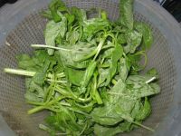 咸蛋肉片苋菜汤