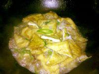 油豆腐炒肉丝