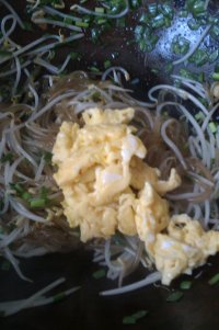 韭菜鸡蛋粉条炒豆芽