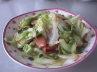 火腿炒包菜
