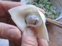 红油荠菜肉沫馄饨