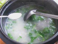 小油菜瘦肉粥