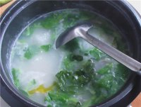 小油菜瘦肉粥