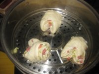 火腿香葱小花卷