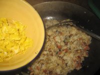 香菇肉肠鸡蛋炒饭