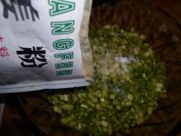 豆皮蒜薹饺子