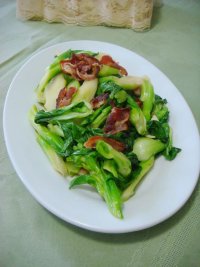 培根炒菜心