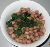 菠菜拌花生米