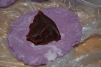 紫薯糯米豆沙饼