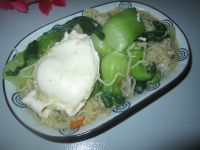 青菜鸡蛋方便面
