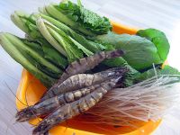 竹节虾粉条小白菜