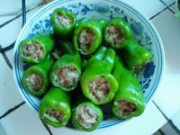 金针菜青椒酿肉