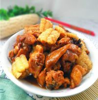 粘玉米烧鸡翅