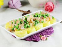 豌豆虾仁烩玉子豆腐