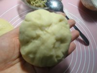 花型绿豆面包