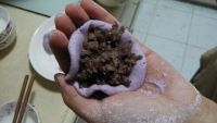 豆馅紫薯糯米球