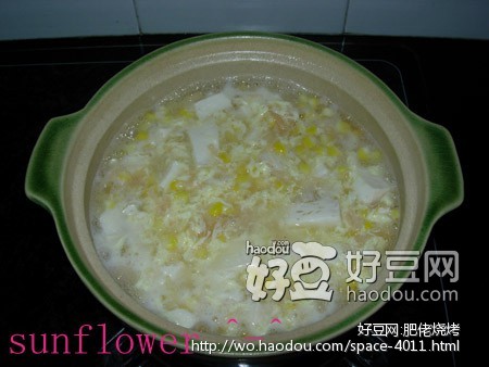 玉米豆腐鸡蛋羹