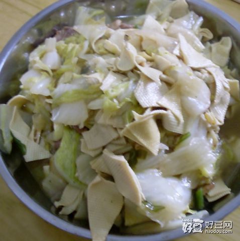 干豆腐炒白菜肉片
