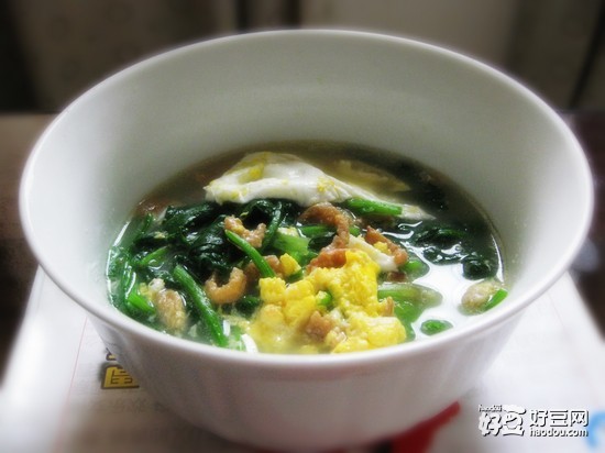 鸡蛋虾米菠菜汤