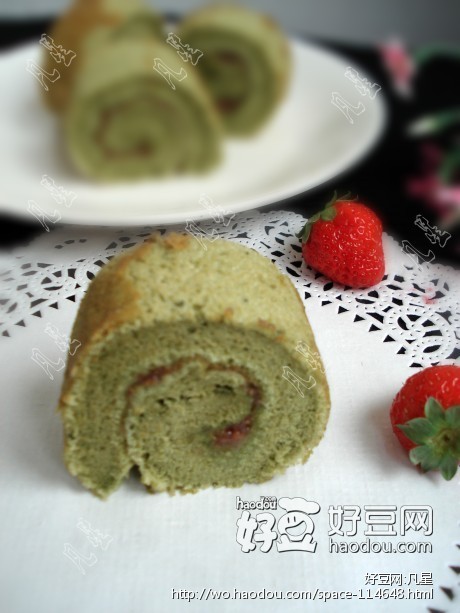 抹茶戚风蛋糕卷