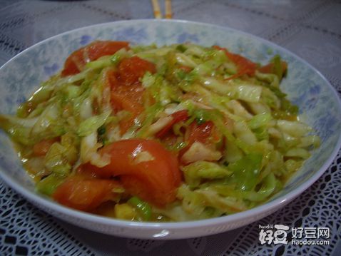 卷心菜炒西红柿