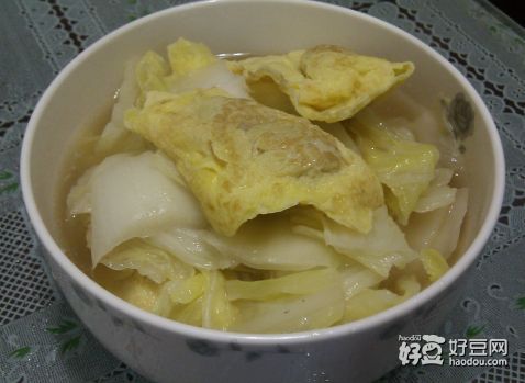 白菜蛋饺汤