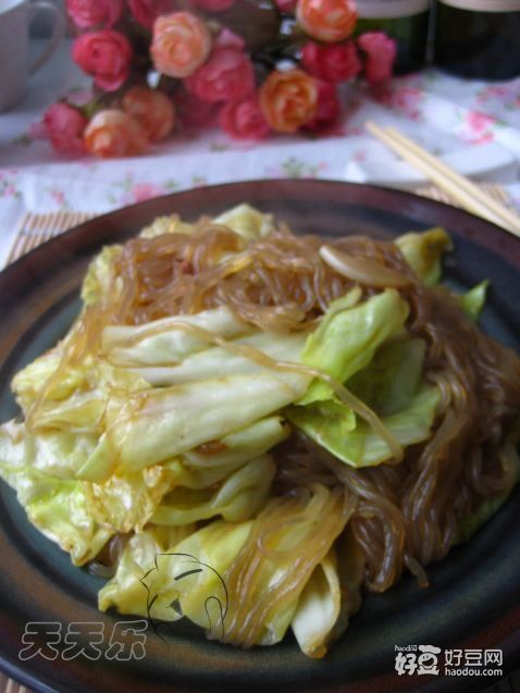 圆白菜炒粉丝