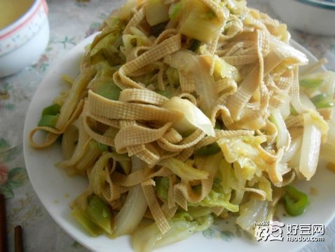 干豆腐炒白菜