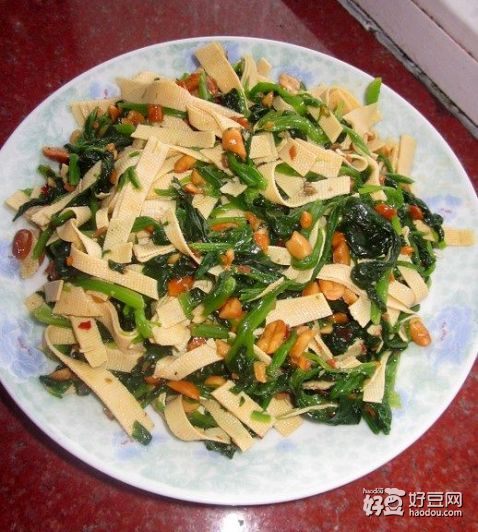 凉拌菠菜干豆腐