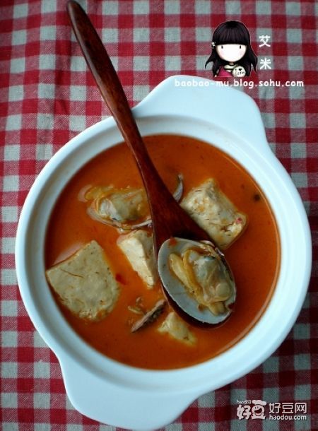 红汤花蛤豆腐