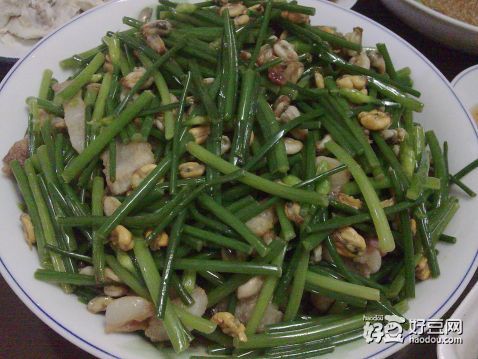猪油簿壳米炒韭菜花