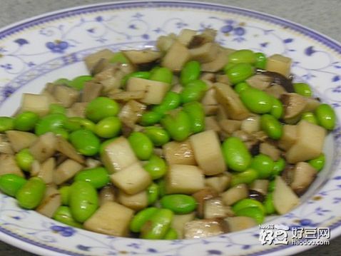 毛豆炒双菇