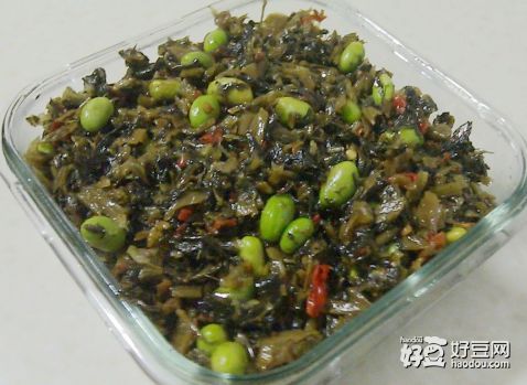 咸菜炒毛豆