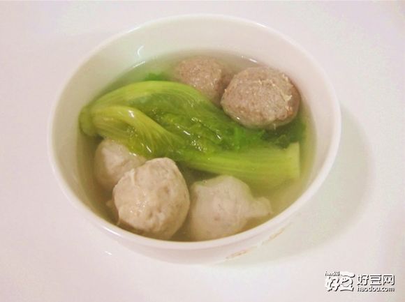 肉丸子生菜汤