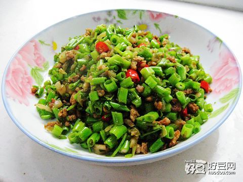 空心菜梗炒肉末