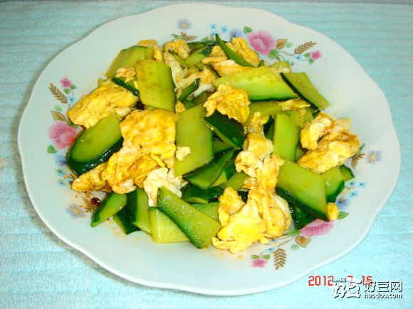 虾油炒鸡蛋黄瓜