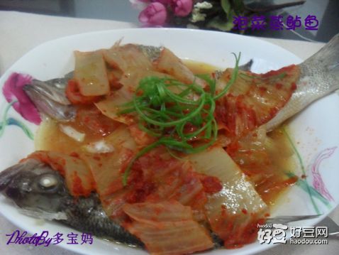 泡菜蒸鲈鱼