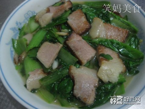 熏肉炒小白菜