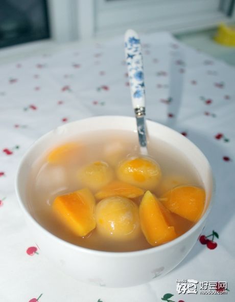 芒果豆沙汤圆