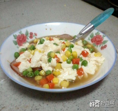 什锦蔬菜蒸豆腐