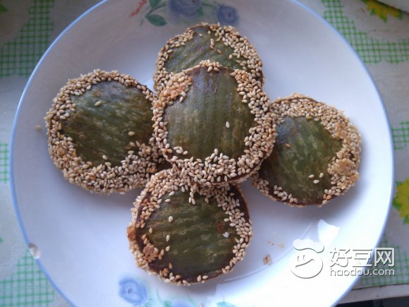 炸绿茶芝麻饼