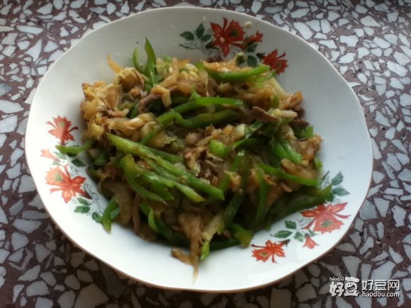 肉丝白菜炒青椒