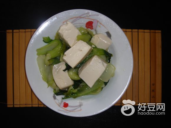 上海青烧豆腐