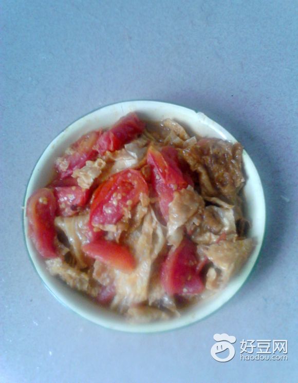 西红柿煮炸腐竹