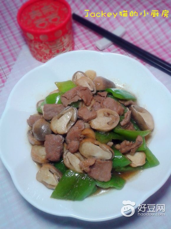 草菇青椒炒肉片
