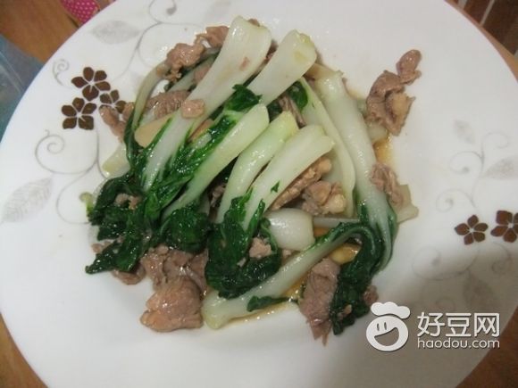 瘦肉炒小白菜